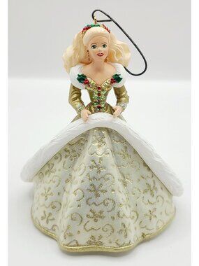 Vtg Hallmark Keepsake Holiday Barbie Doll Mattel Y2K 1994 Gold Dress Blonde